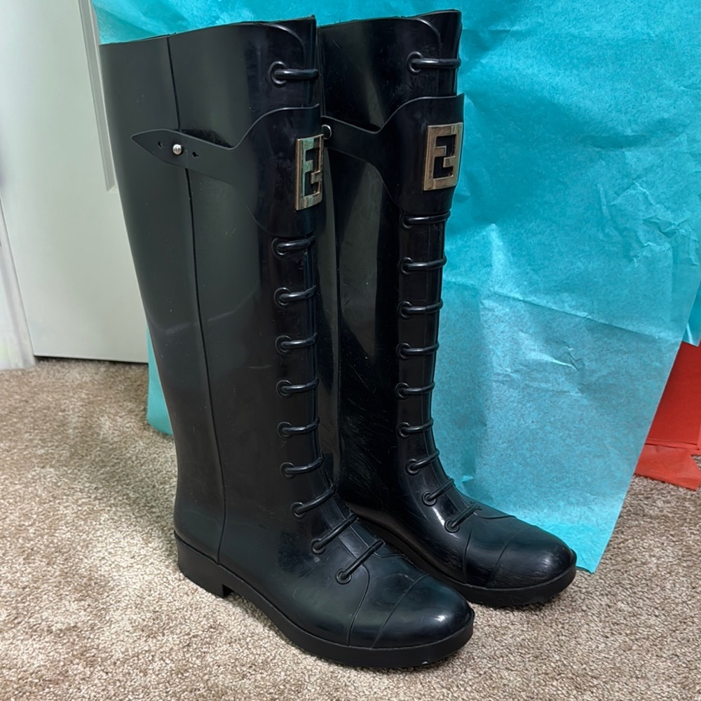 Fendi Black Rain Boots